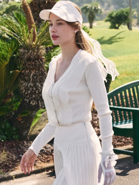 パールリボンオーガンジーバイザー